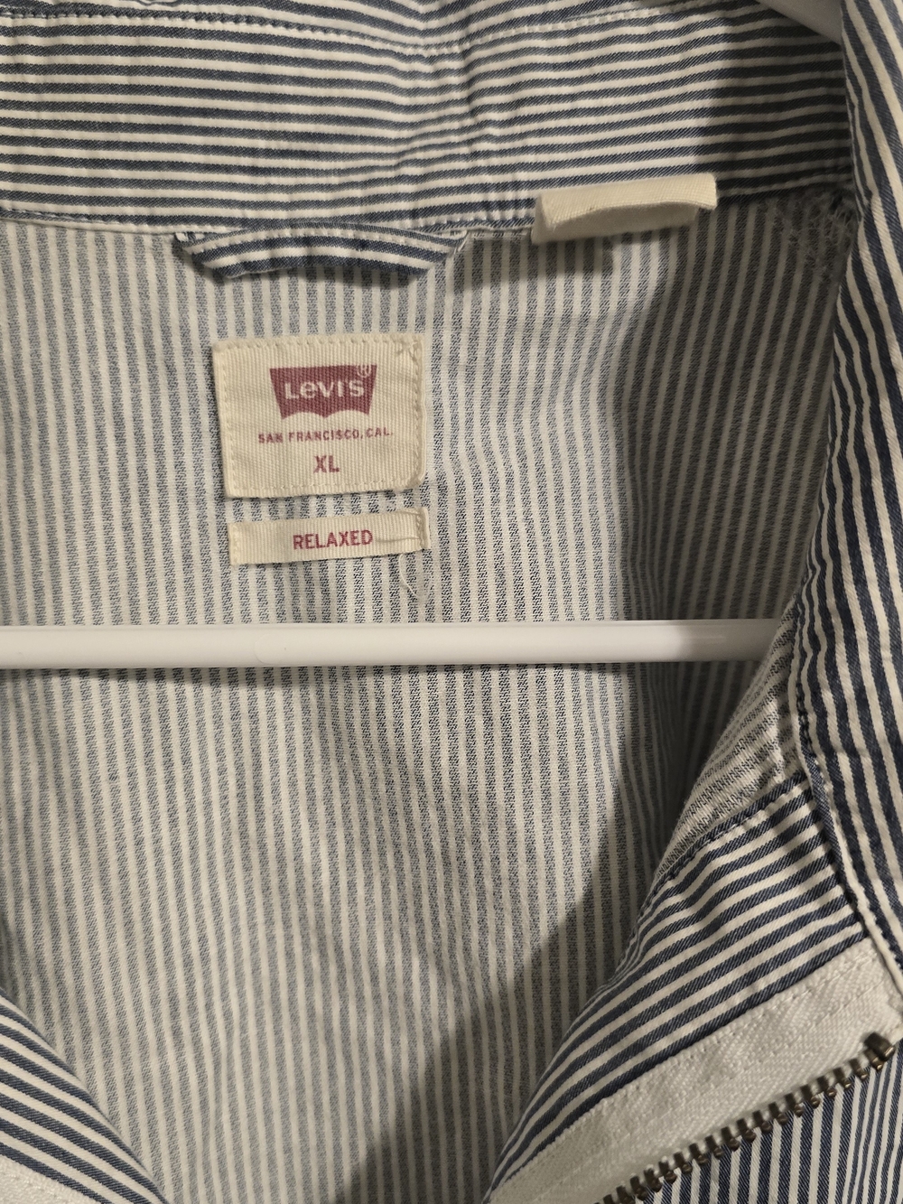 Levi's Vintage Railroad Stripe Half Zip Windbreaker Pullover XL - Picture 2 of 6